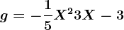 g=-\frac15X^2+3X-3