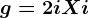 g=2iX+i