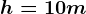 h= 10m