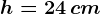 h=24\, cm
