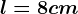 l= 8 cm