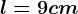 l=9cm