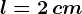 l = 2 \, cm