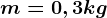 m=0,3kg