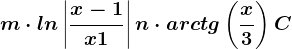 m\cdot ln\left | \fracx-1x+1 \right |+n\cdot arctg\left ( \fracx3 \right )+C