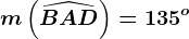 m\left ( \widehatBAD \right )=135^o