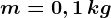m = 0,1\, kg