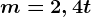 m = 2,4 t
