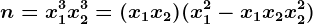 n=x1^3+x2^3=(x1+x2)(x1^2-x1x2+x2^2)