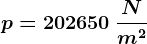 p=202650 \: \fracNm^2