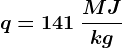 q=141\: \fracMJkg