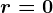 r=0
