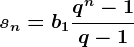 sn=b1\fracq^n-1q-1