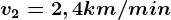 v2=2,4 km/min