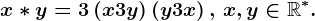 x*y=3+\left ( x+3y\right )\left ( y+3x\right ),\, x,y\in \mathbbR^*.