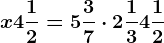 x+4\frac12=5\frac37 \cdot 2\frac13+4\frac12