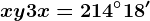 x+y+3x=214^\circ18'