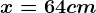 x=64 cm