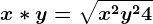 x\ast y=\sqrtx^2+y^2+4