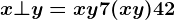 x\bot y=xy+7(x+y)+42