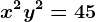 x^2+y^2=45