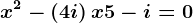 x^2-\left ( 4+i \right )x+5-i=0