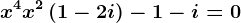 x^4+x^2\left ( 1-2i \right )-1-i=0
