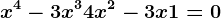 x^4-3x^3+4x^2-3x+1=0
