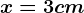 x = 3 cm