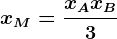 xM=\fracxA+xB3