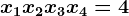 x1+x2+x3+x4=4