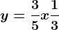 y=\frac35x+\frac13