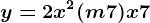 y=2x^2+(m+7)x+7