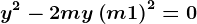y^2-2my+\left ( m+1 \right )^2=0