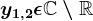 y1,2\epsilon \mathbbC\setminus \mathbbR