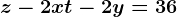 z-2x+t-2y=36