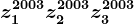 z1^2003+z2^2003+z3^2003